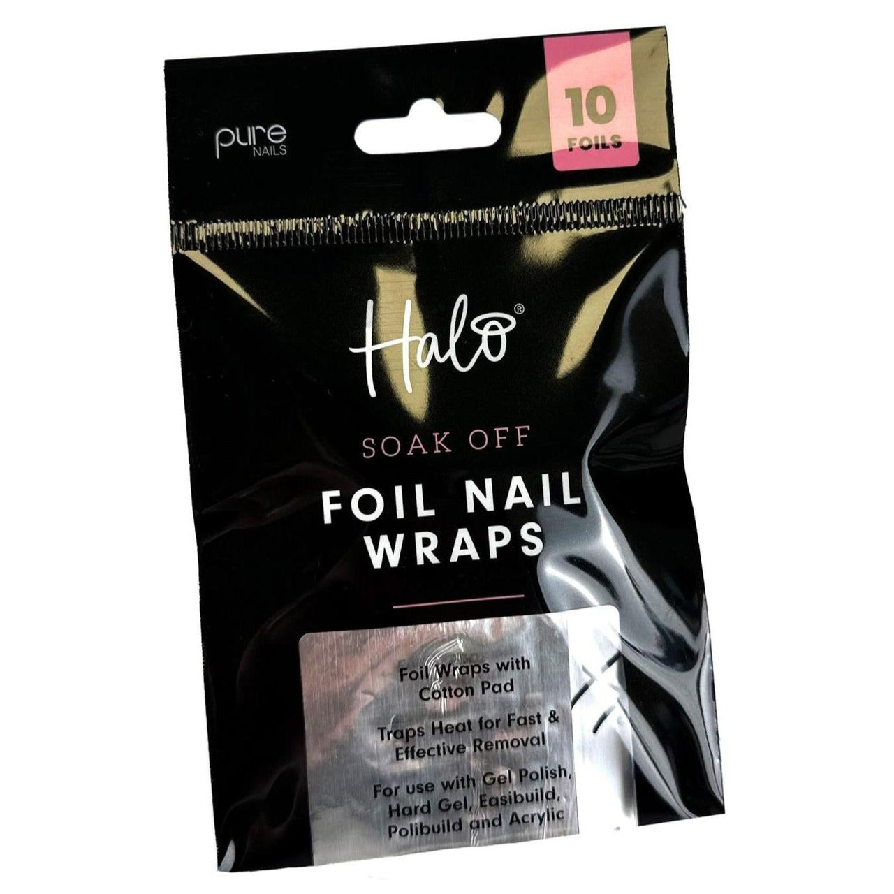 Halo Soak Off Foil Nail Wraps 10 Pack